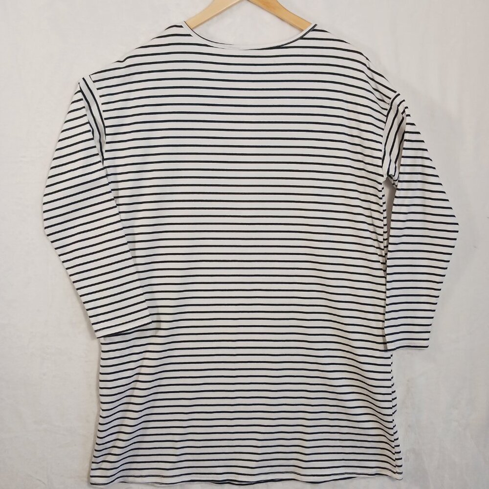 Umgee, NWT Oversized, Black and White Striped Mini Dress, Long Sleeve, Small - Picture 7 of 15